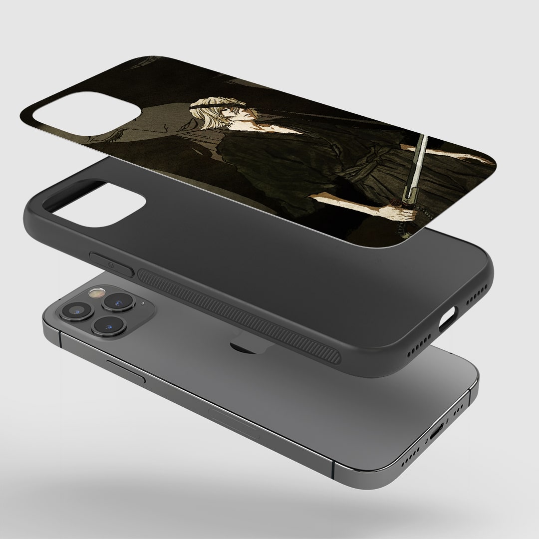 Kisuke Urahara Phone Case installed on a smartphone, offering robust protection and an iconic design.