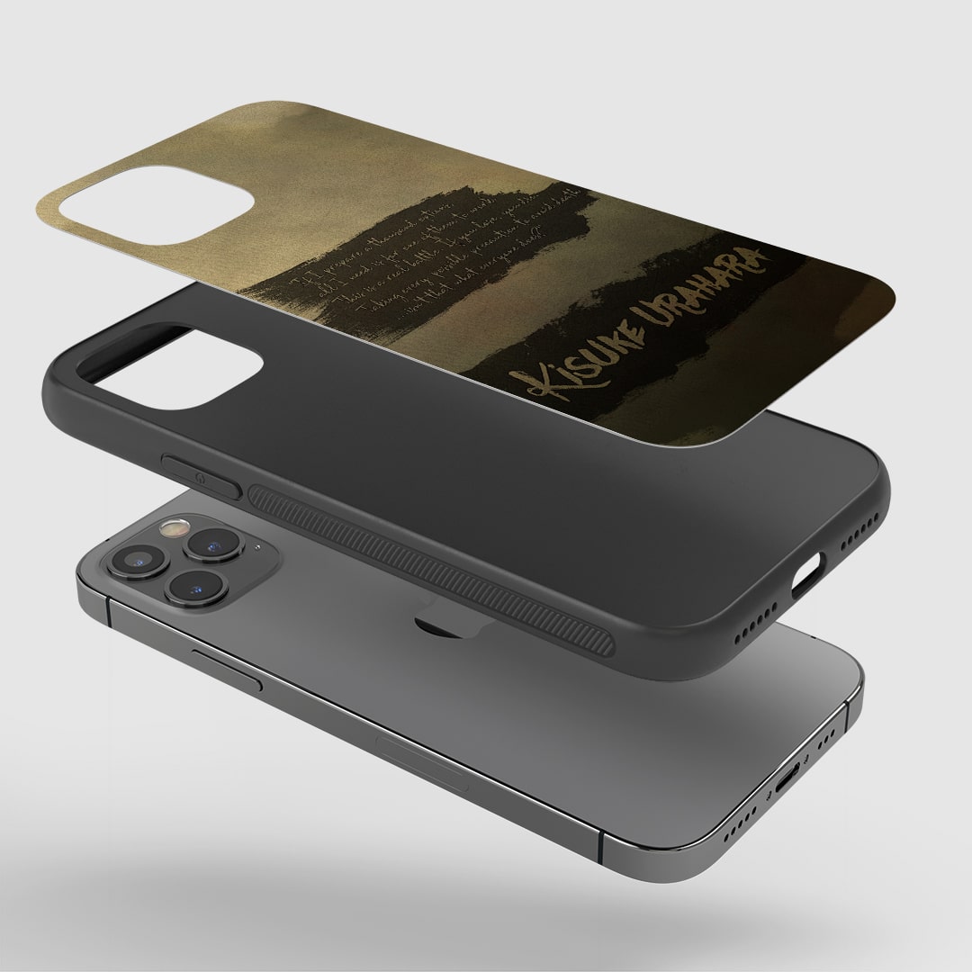 Kisuke Quote Phone Case installed on a smartphone, offering robust protection and an inspirational design.