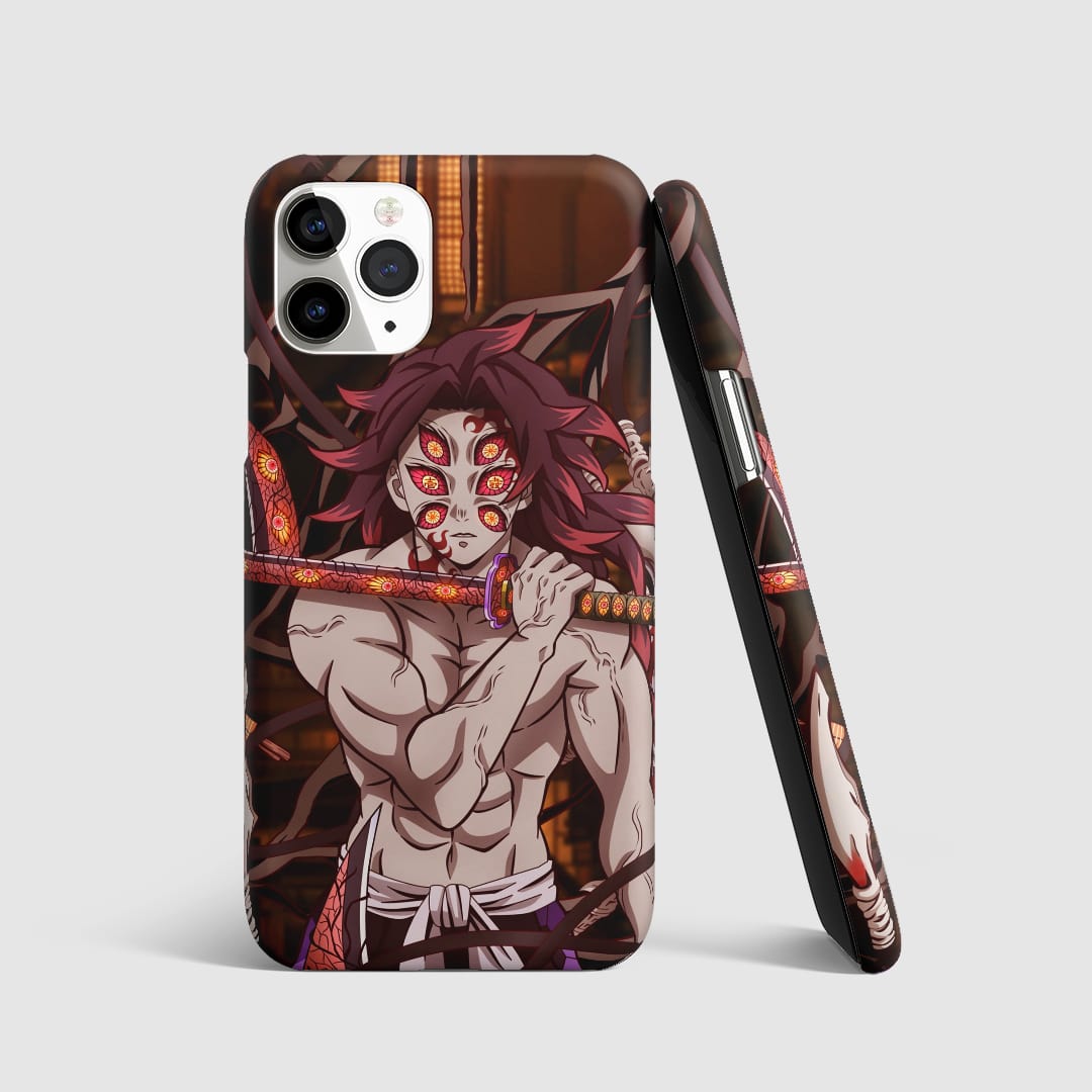 Detailed artwork of Kokushibo on phone cover.