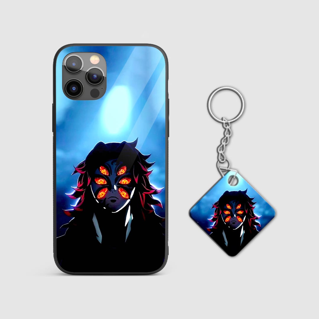 Anime Kokushibo Orange Eyes phone cover with Keychain