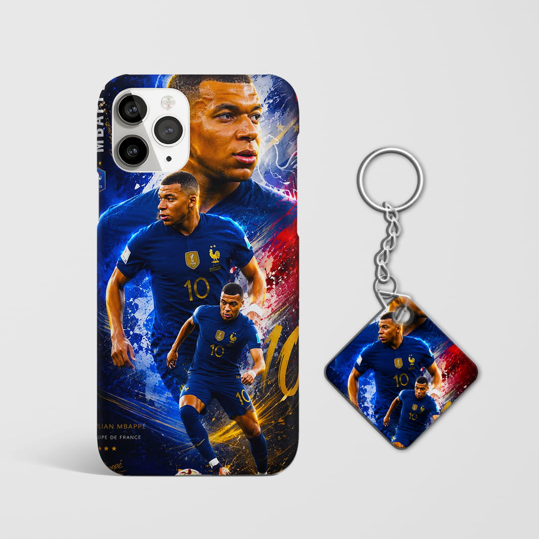 Premium Mbappe mobile phone cover with Keychain