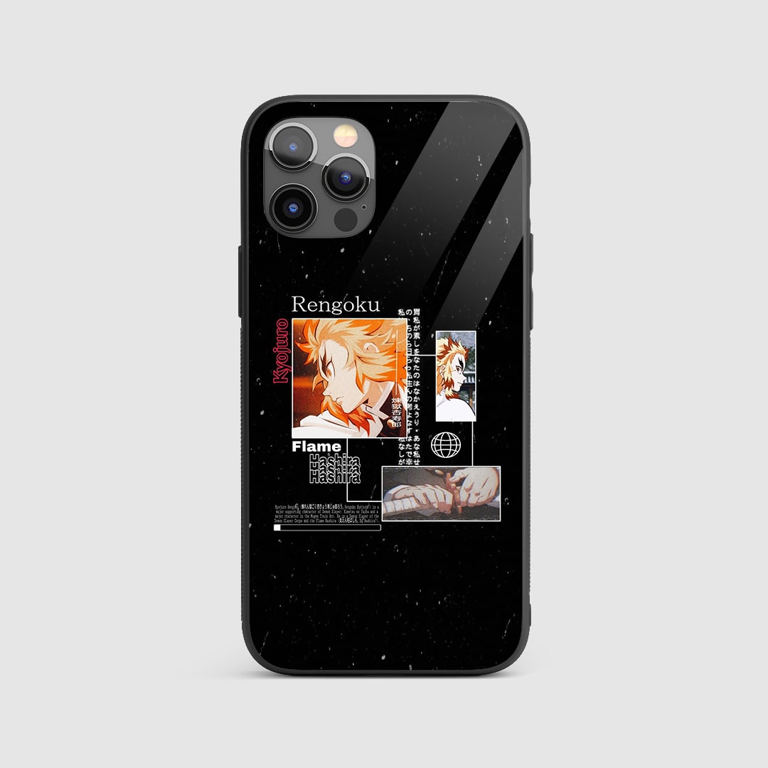 Rengoku Flame Silicone Armored Phone Case featuring vibrant artwork of Rengoku.