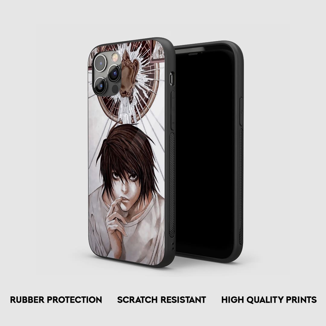 Side view of the L Minimalist Armored Phone Case, highlighting its protective thickness and sleek style.