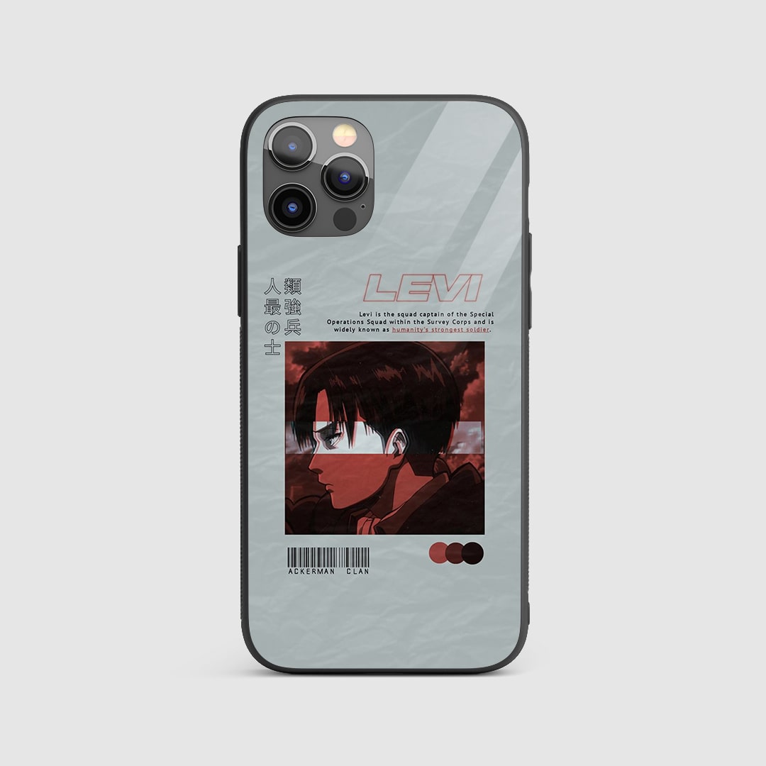 Levi Ackerman Clan Silicone Armored Phone Case featuring intense artwork of Levi Ackerman.