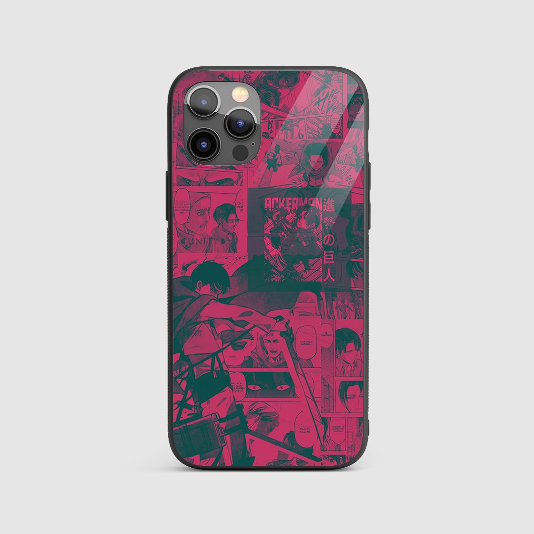 Levi Ackerman Manga Silicone Armored Phone Case featuring iconic manga artwork of Levi Ackerman.