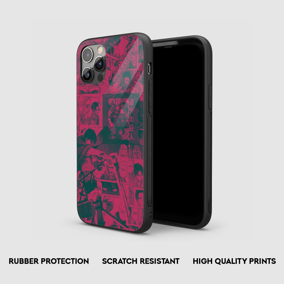 Side view of the Levi Ackerman Manga Armored Phone Case, highlighting its thick, protective silicone material.