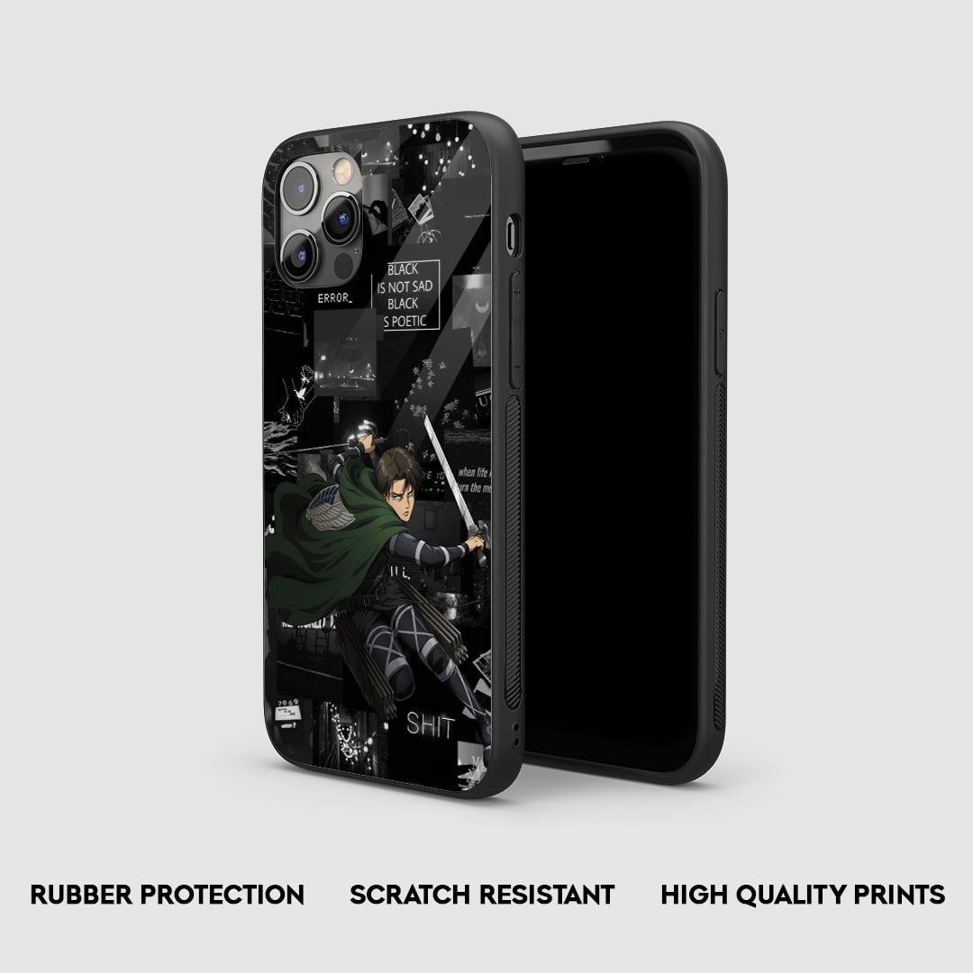Side view of the Levi Quote Armored Phone Case, highlighting its thick, protective silicone material.