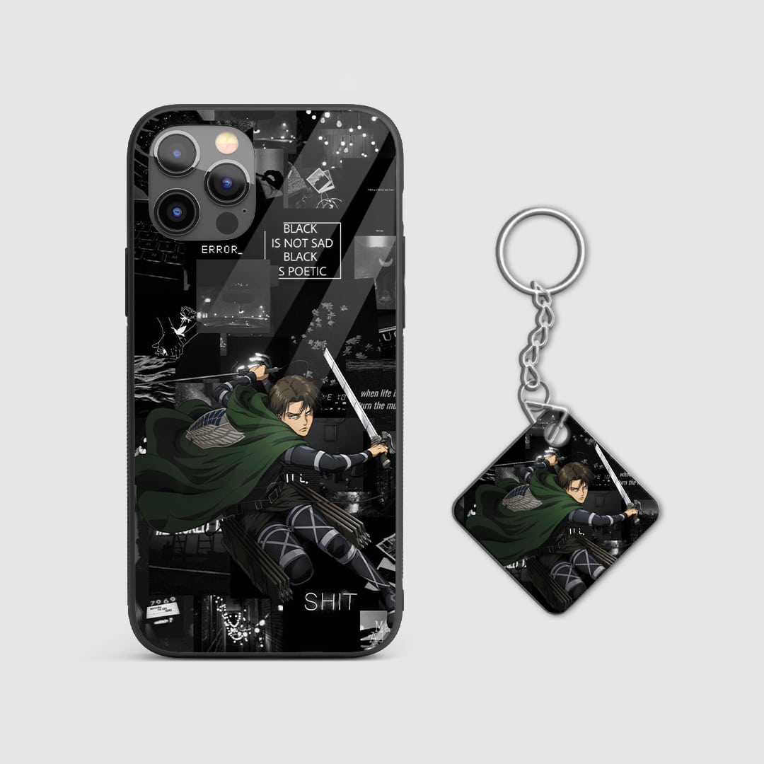 Inspirational quote design of Levi Ackerman from Attack on Titan on a durable silicone phone case with Keychain.
