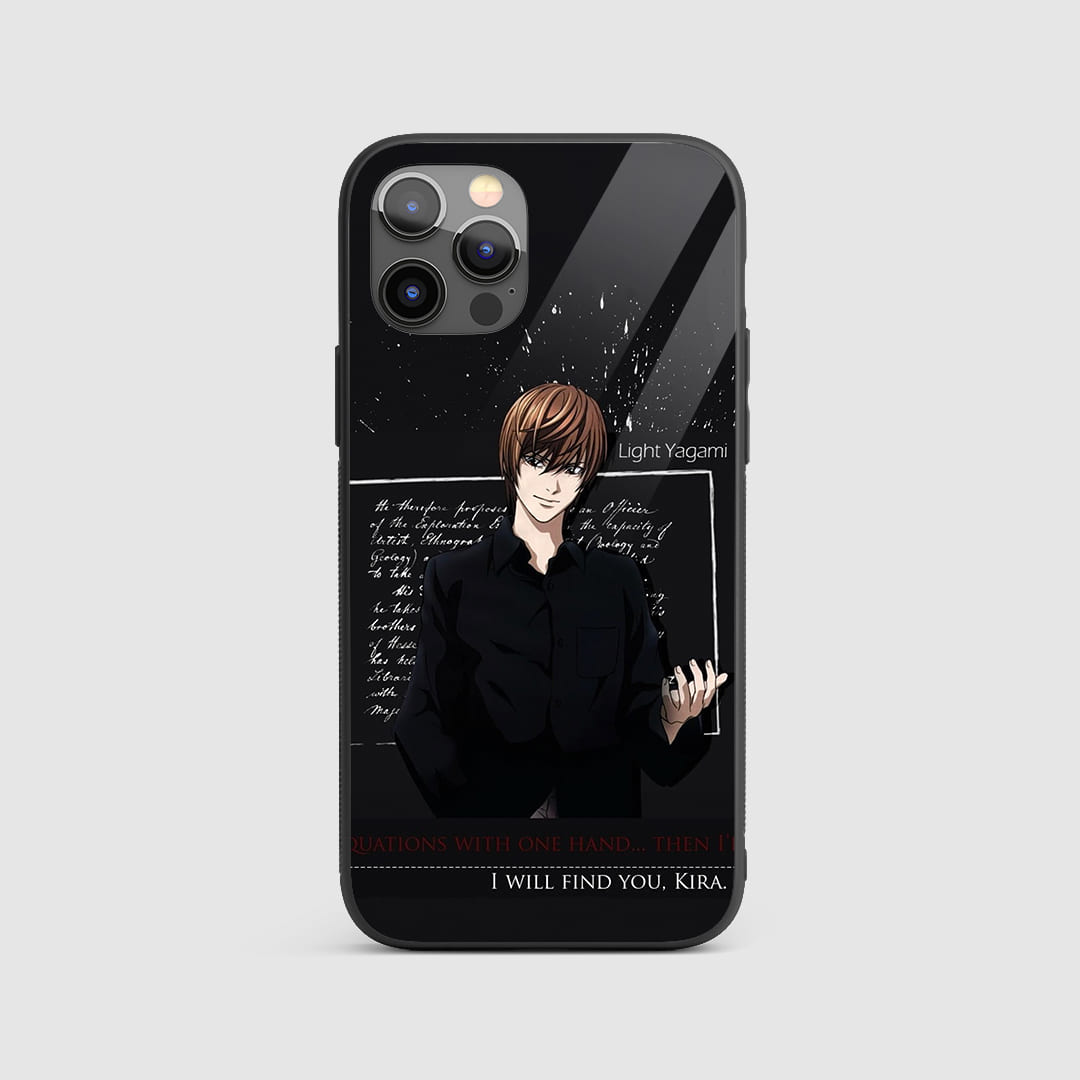 Light Yagami Kira Silicone Armored Phone Case featuring striking artwork of Light as Kira.