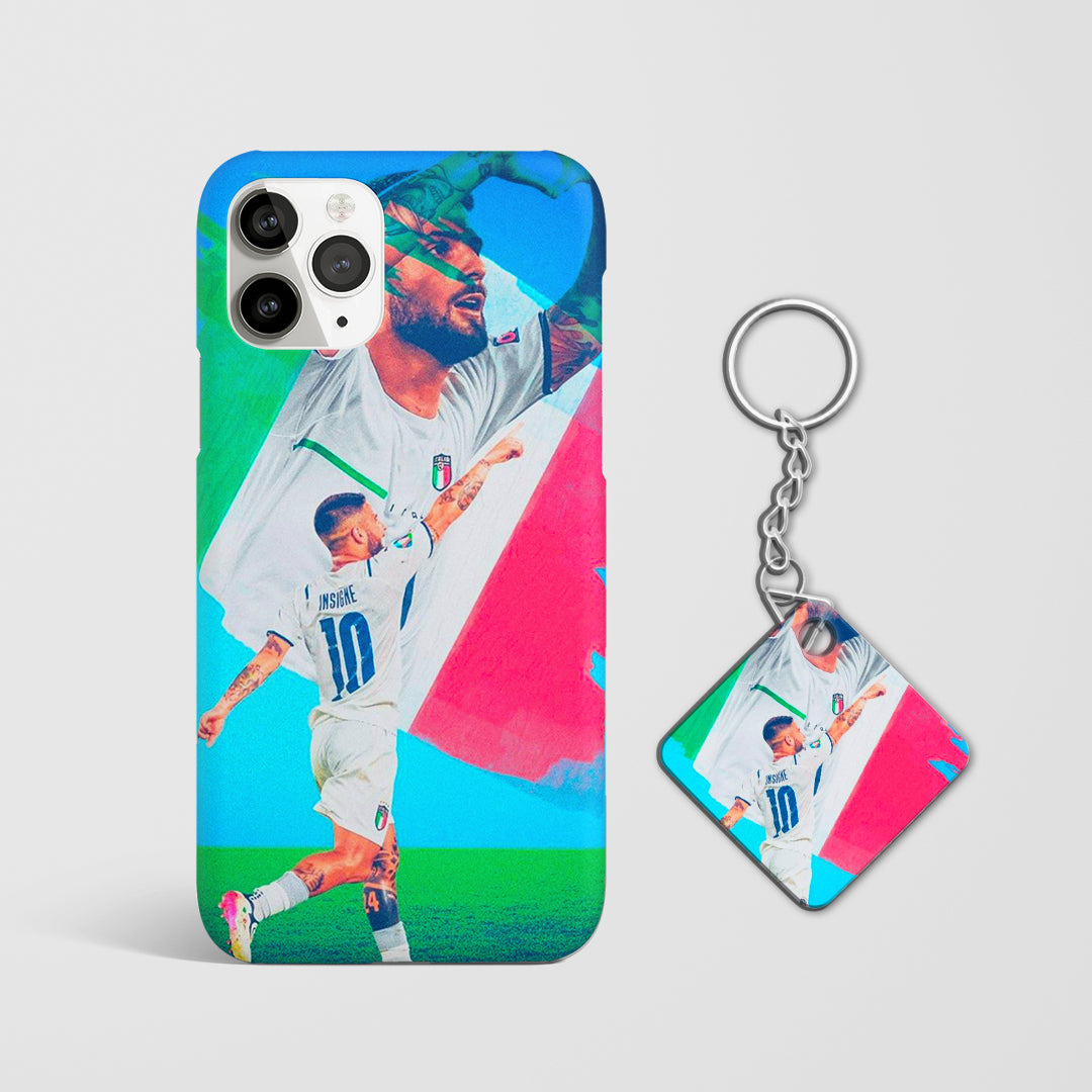 Italy football player mobile phone cover with Keychain