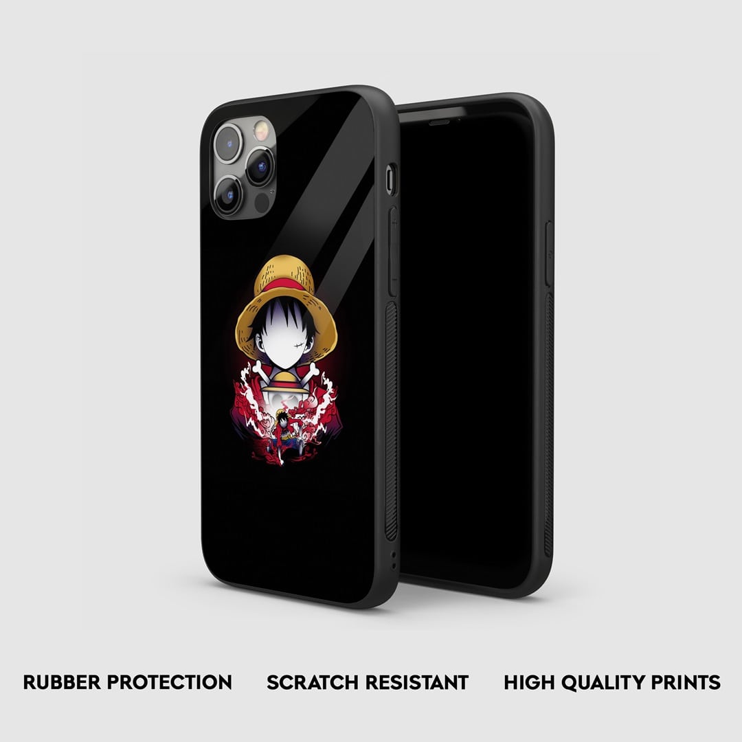 Edge view of Luffy Art Armored Phone Case, highlighting its durable protection.