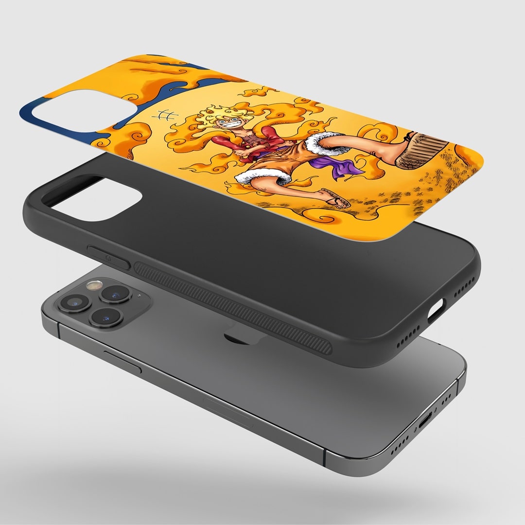 Luffy Graphic Phone Case fitted on a smartphone, illustrating easy access to buttons and ports.