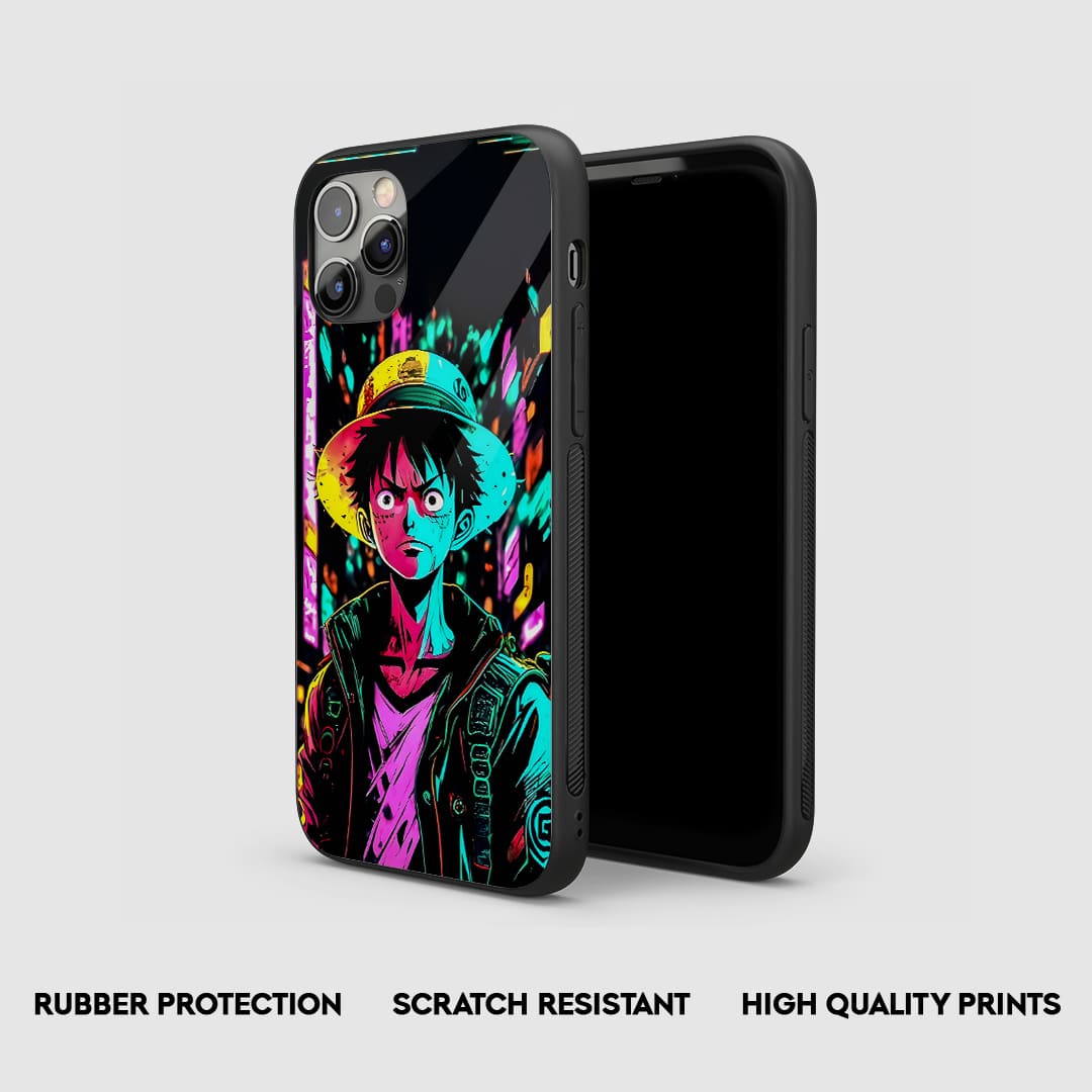 Side view of Luffy Portray Silicone Armored Phone Cover with snug button cutouts.