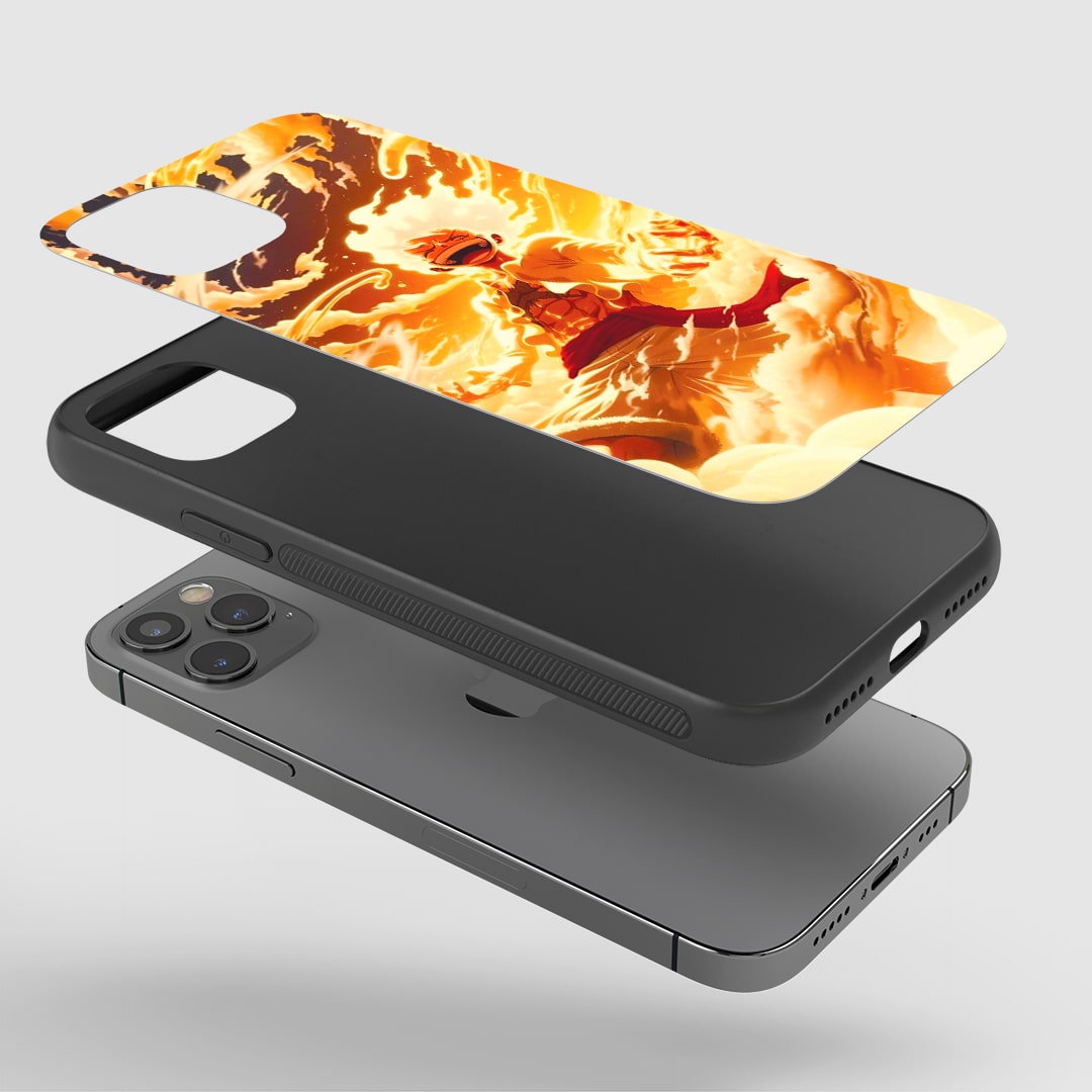 Fiery Luffy Gear 5 anime phone case One Piece