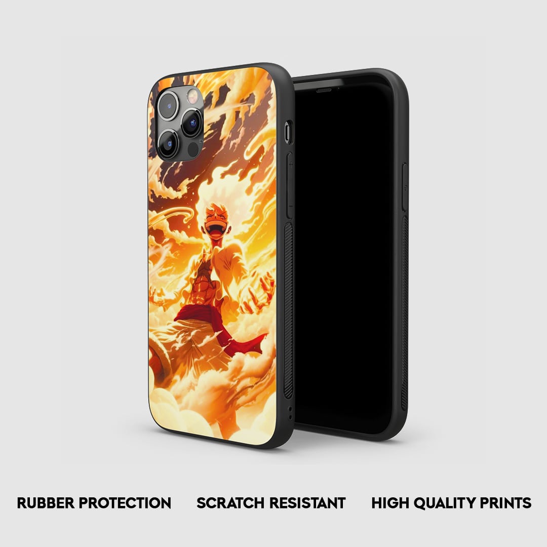 Durable Luffy Gear 5 silicone armored phone case