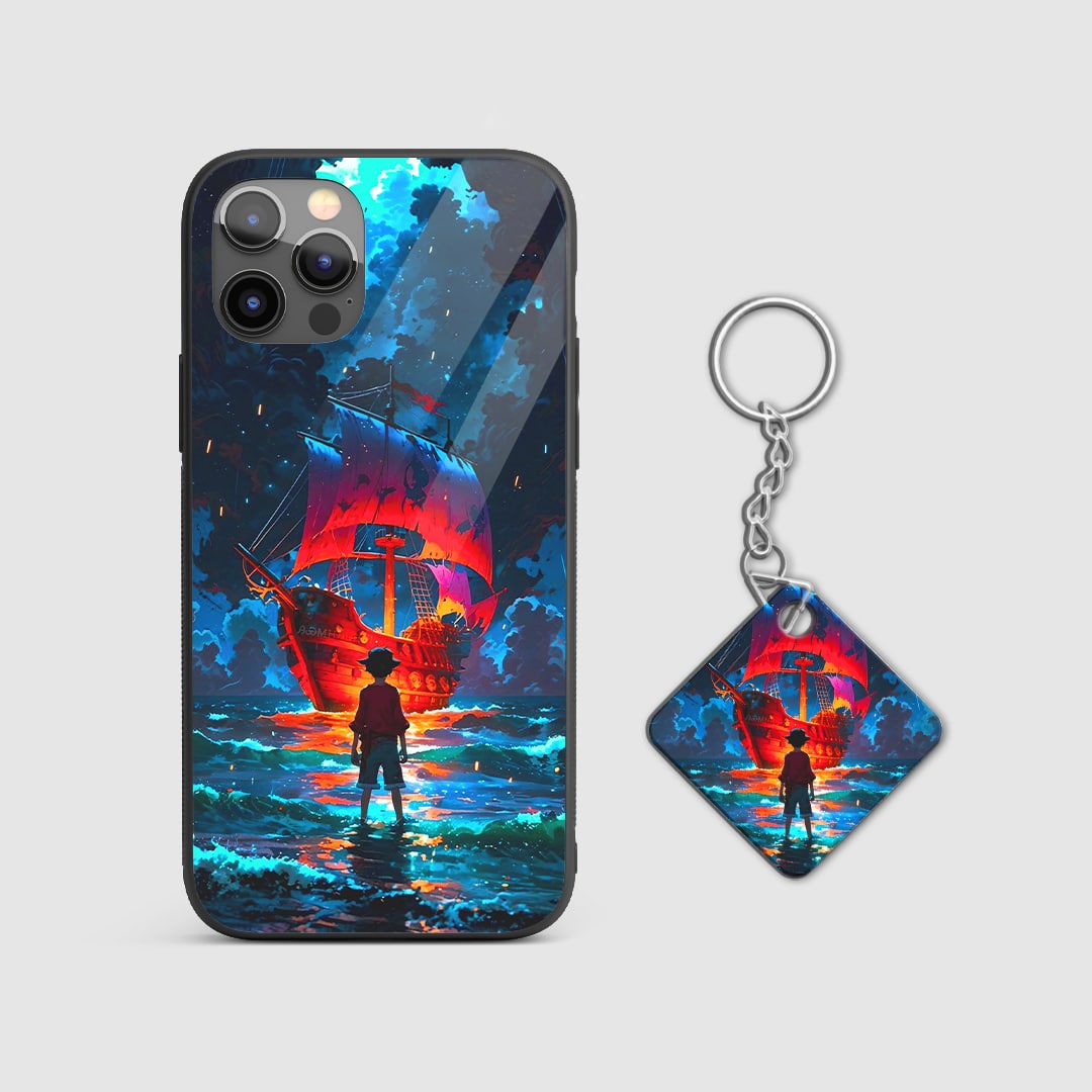 One Piece Luffy ship aesthetic anime phone cover with Keychain