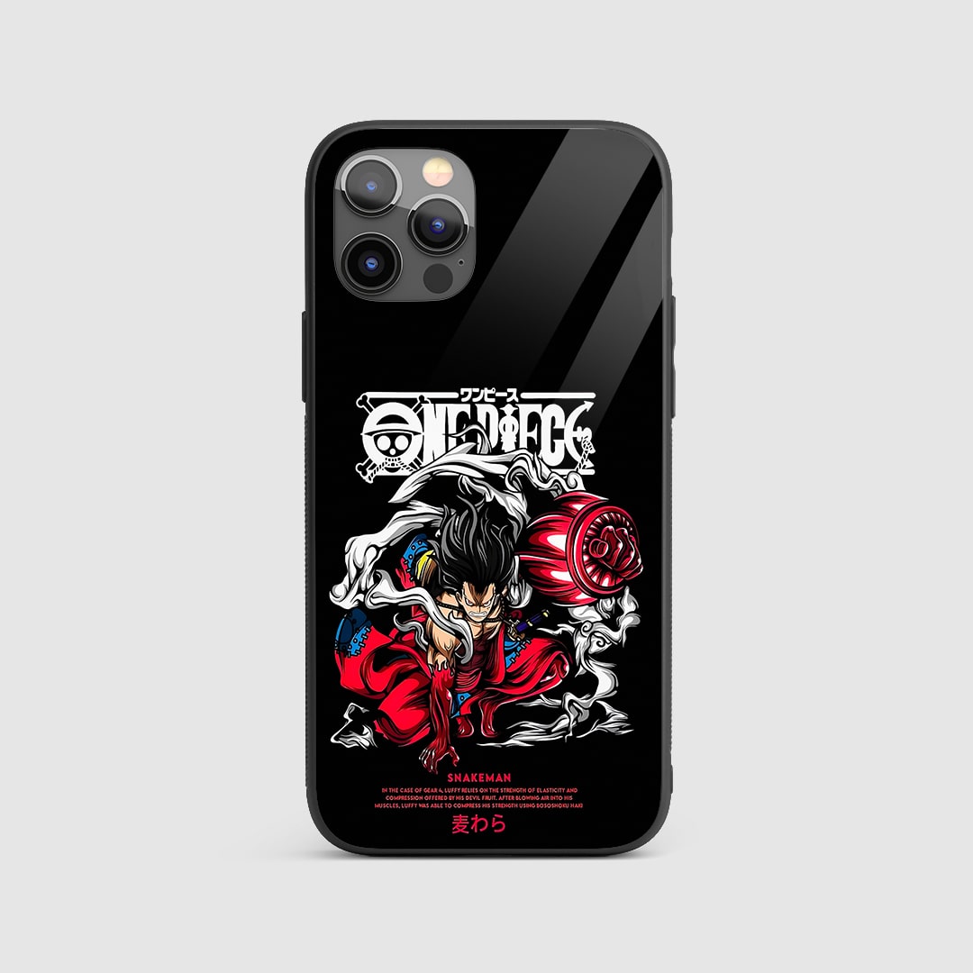 Luffy Snakeman Silicone Armored Phone Case front view with Gear 4 design.