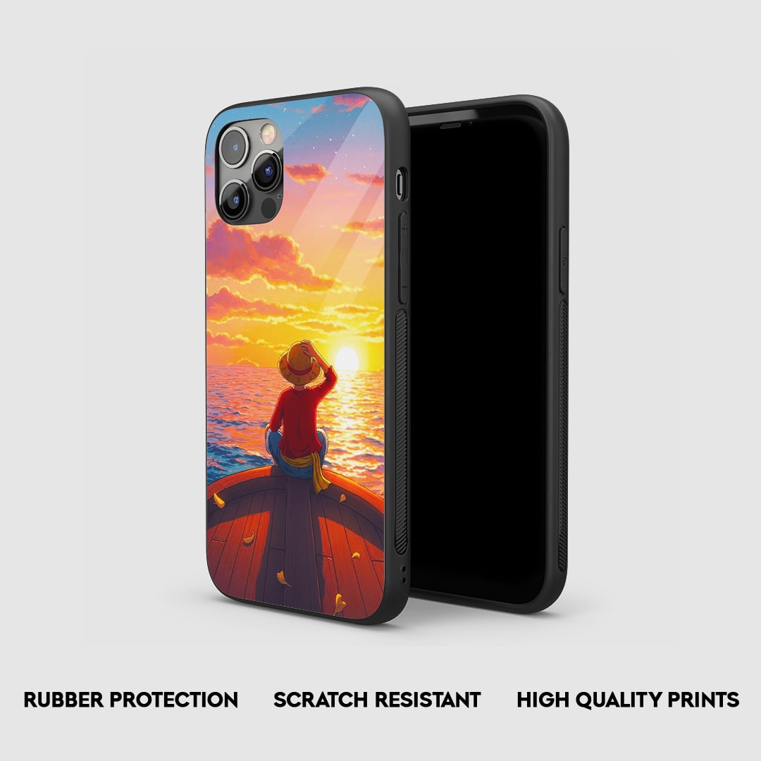 Durable silicone armored Luffy Sunset phone case