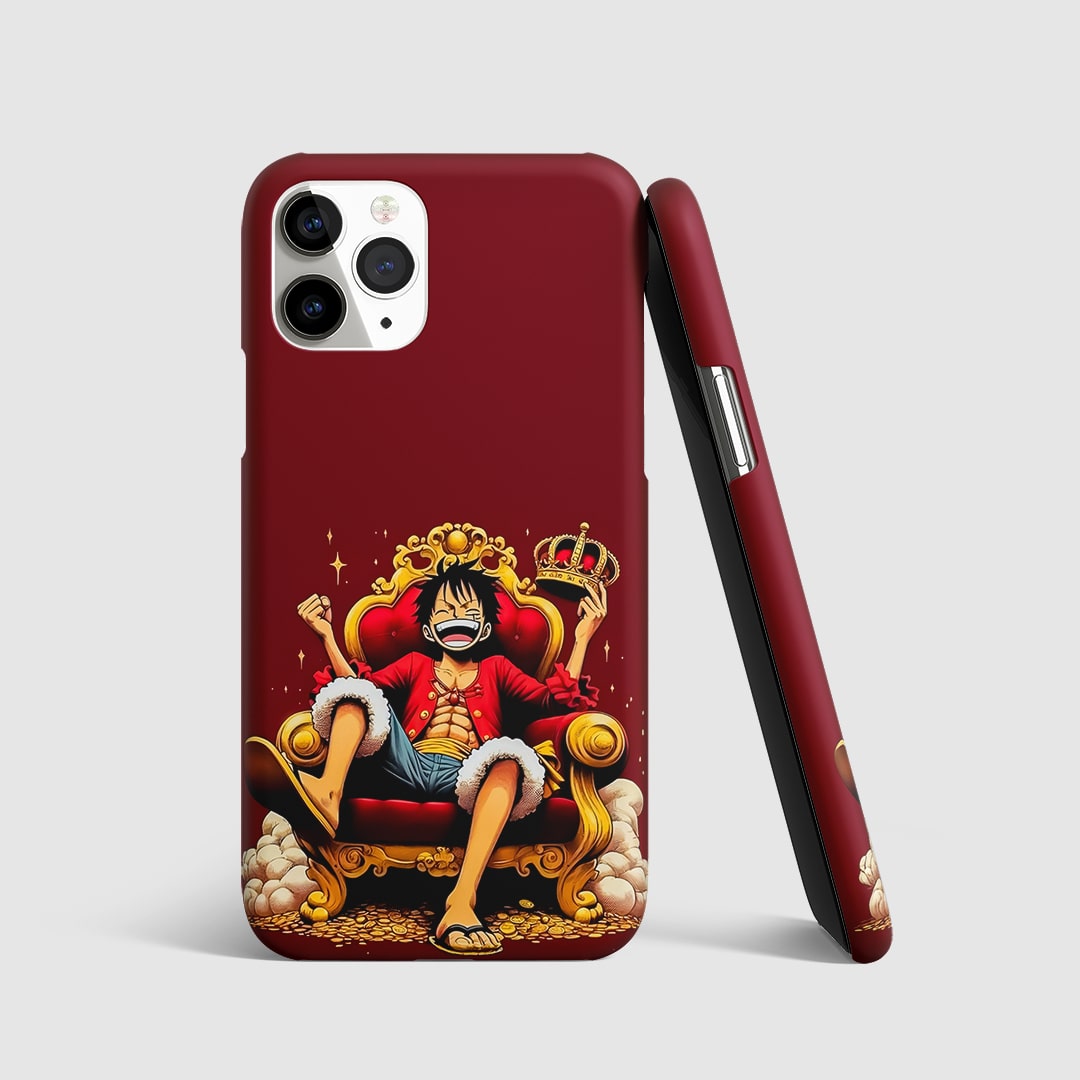 Luffy Throne Phone Cover front view with powerful king design.