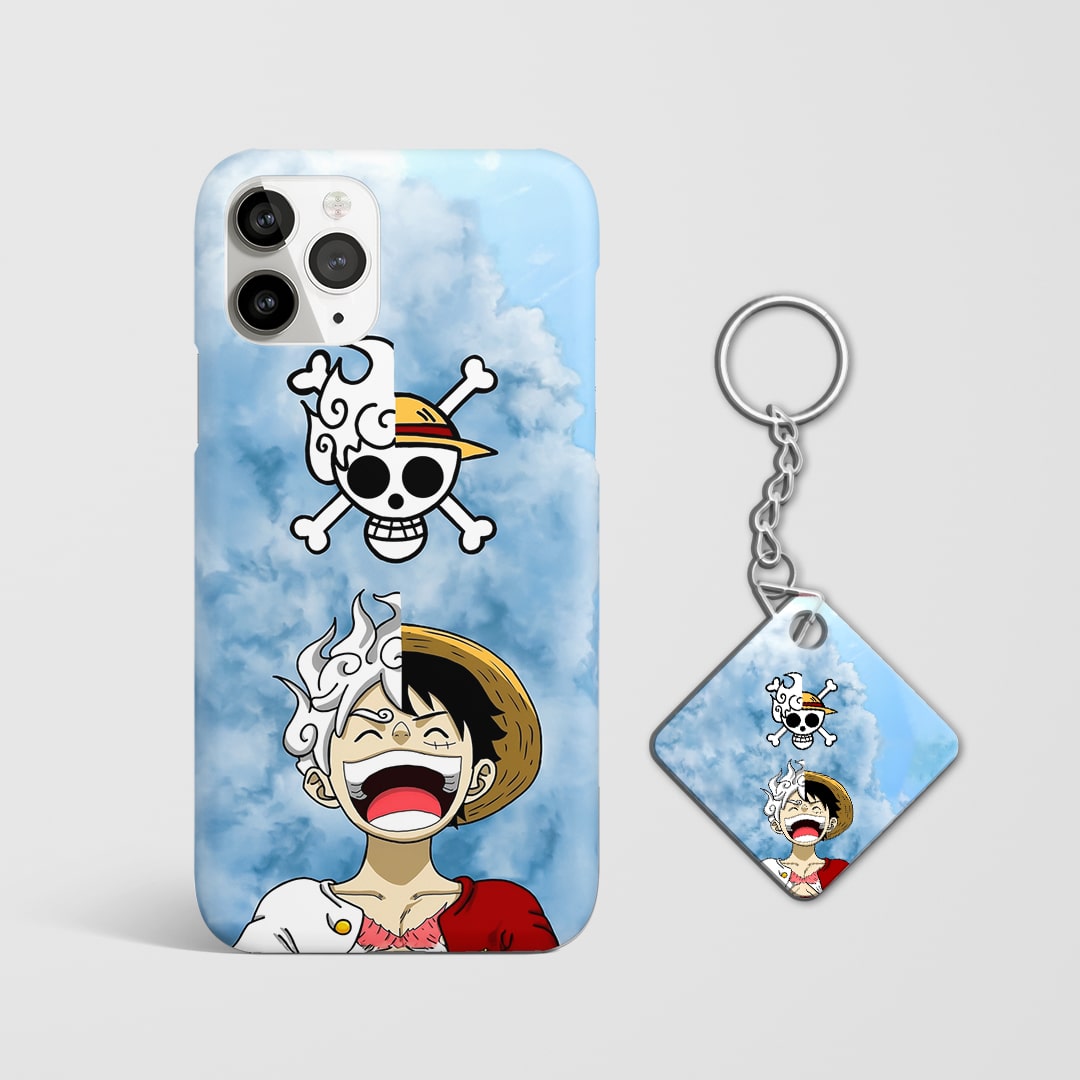 Back view of Luffy x Joyboy Phone Cover featuring bold legendary art with Keychain.