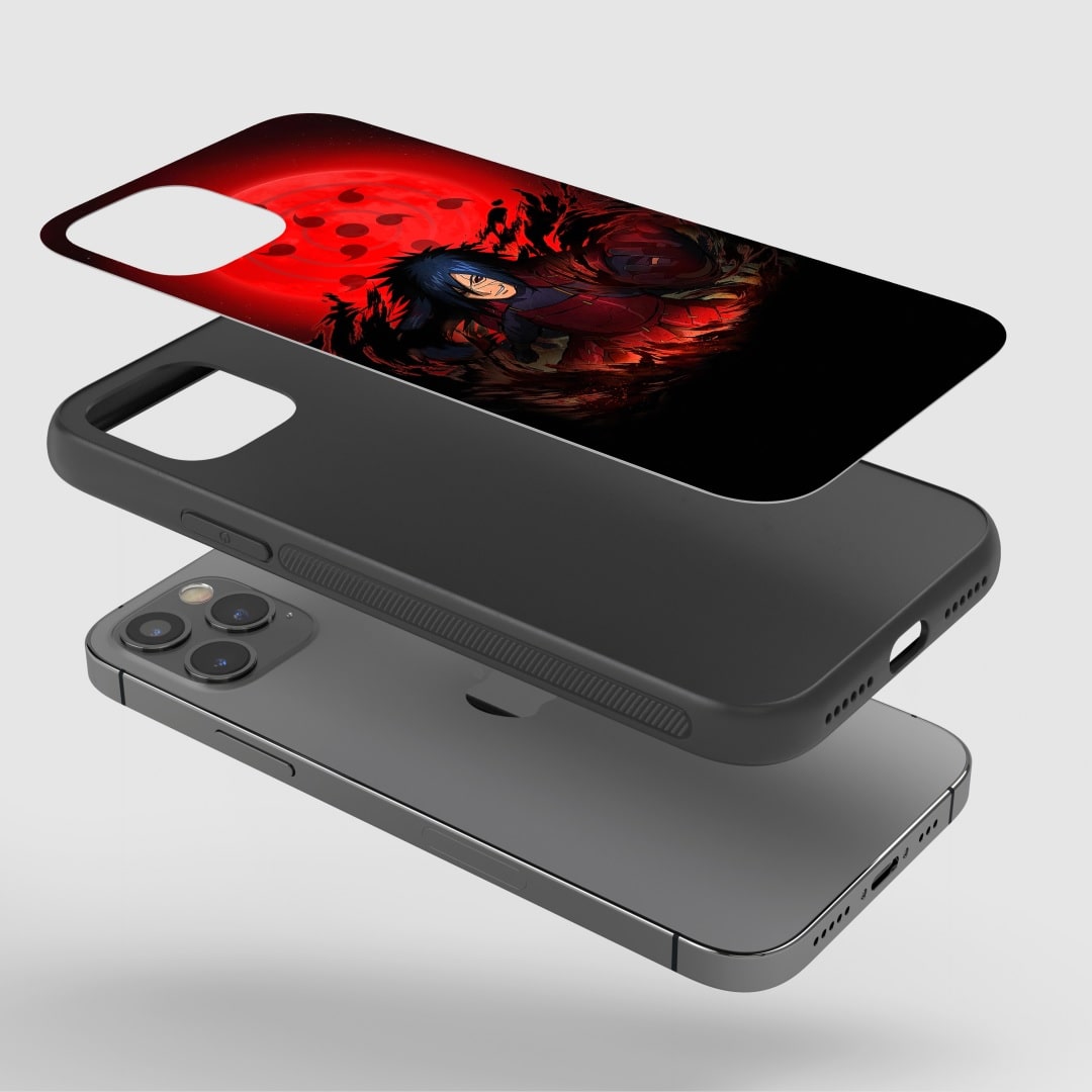 Madara Uchiha Phone Case fitted on a smartphone, showing clear port and button access.