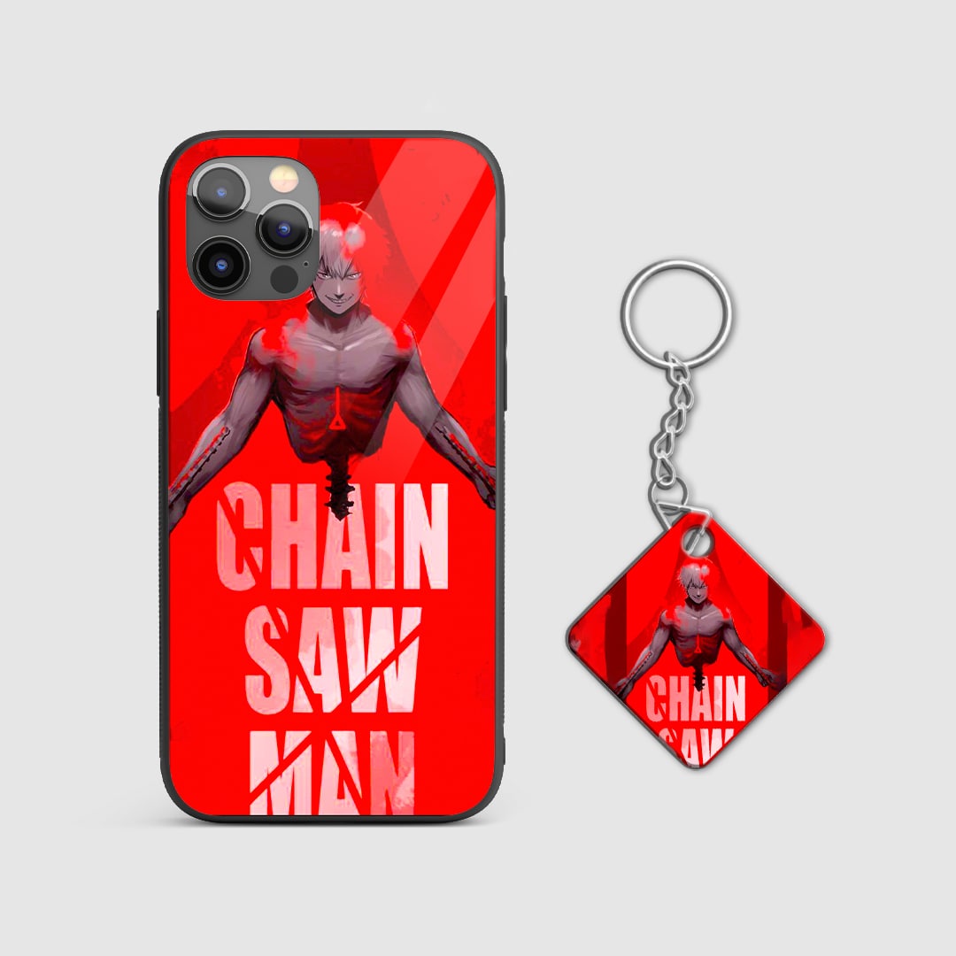 Back design of Chainsaw Man Makima Command armored case with Keychain