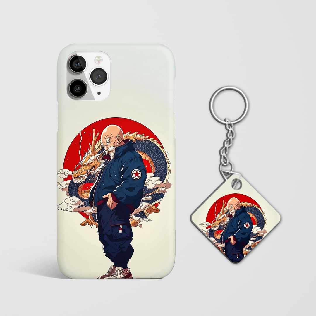Back view of Master Roshi Cover featuring Turtle Hermit artwork with Keychain.
