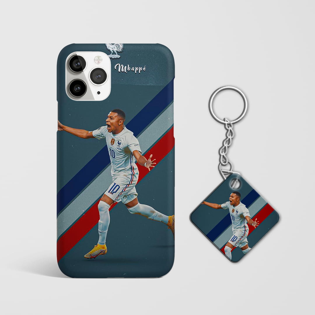 Mbappe celebration football phone cover with Keychain