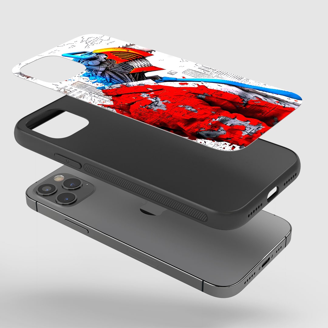 Close-up of durable Mechanical Rage silicone phone cover