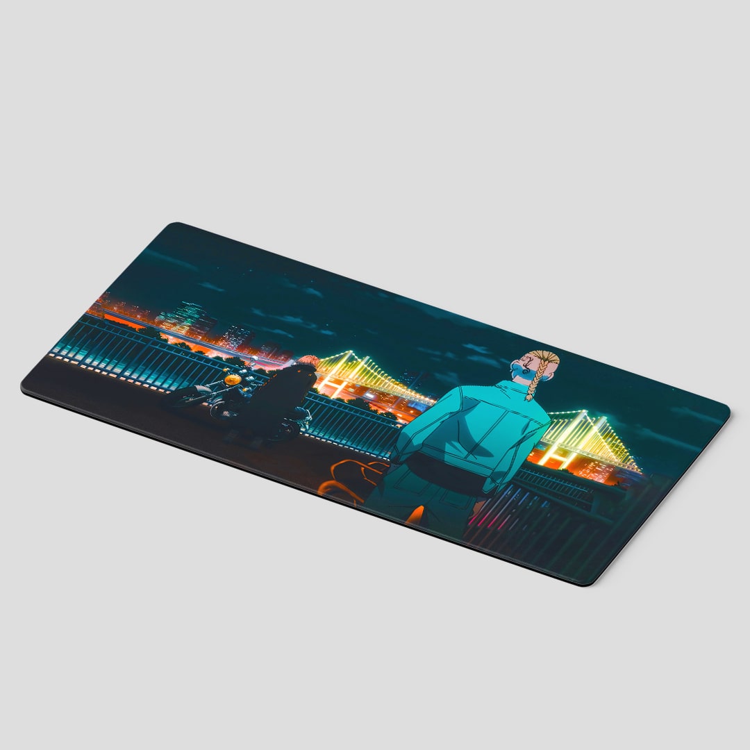 Tokyo Revengers Mikey cityscape desk mat artwork