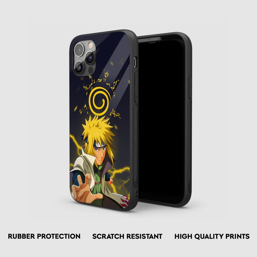 Side view of Minato Namikaze Armored Phone Case showing its robust edge protection.