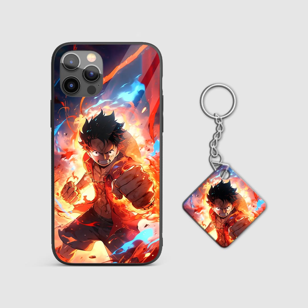 Monkey D Action Phone Case fitted on a smartphone, showing full accessibility to device controls with Keychain.