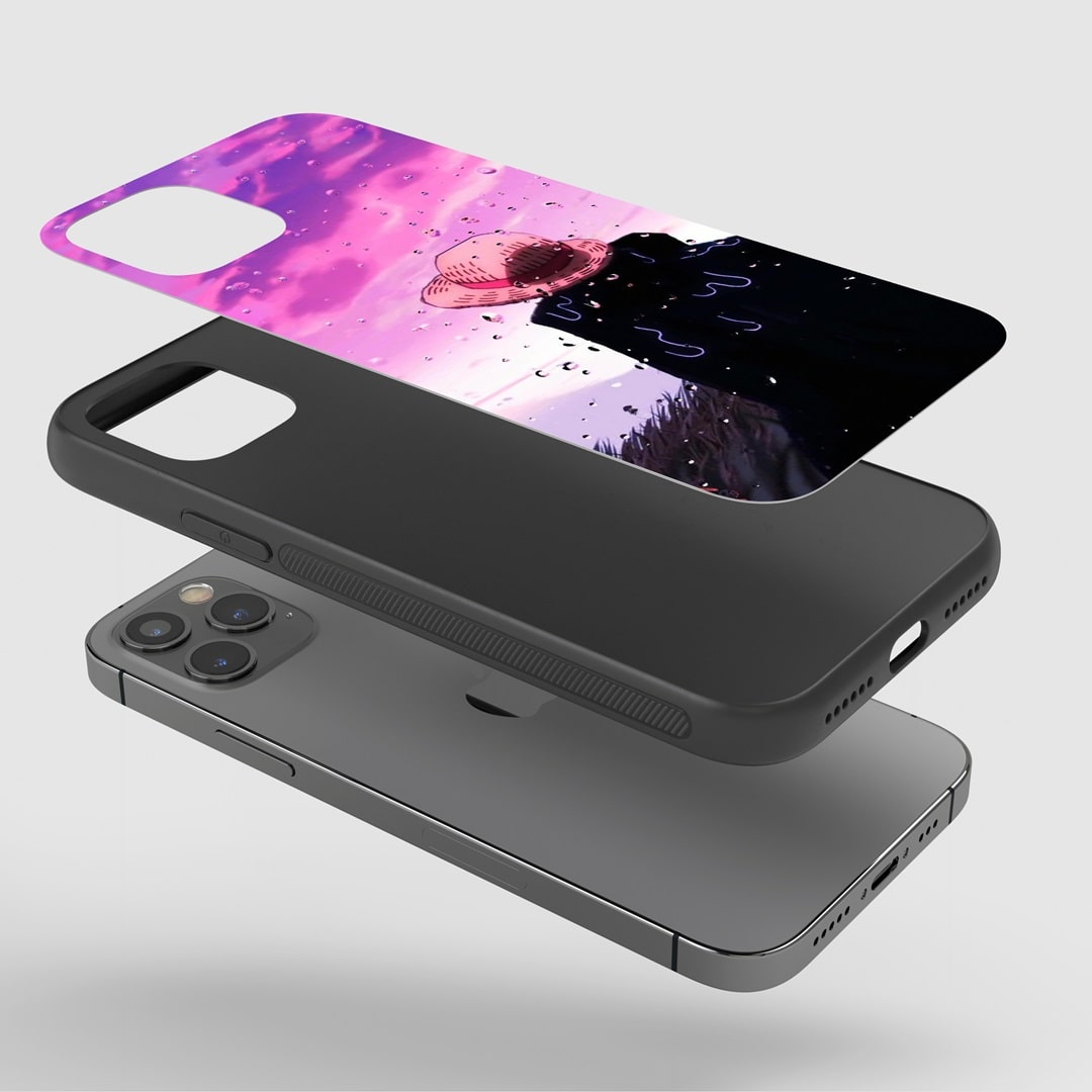 Monkey D Luffy Aesthetic Phone Case on a smartphone, showing ease of access to all controls.