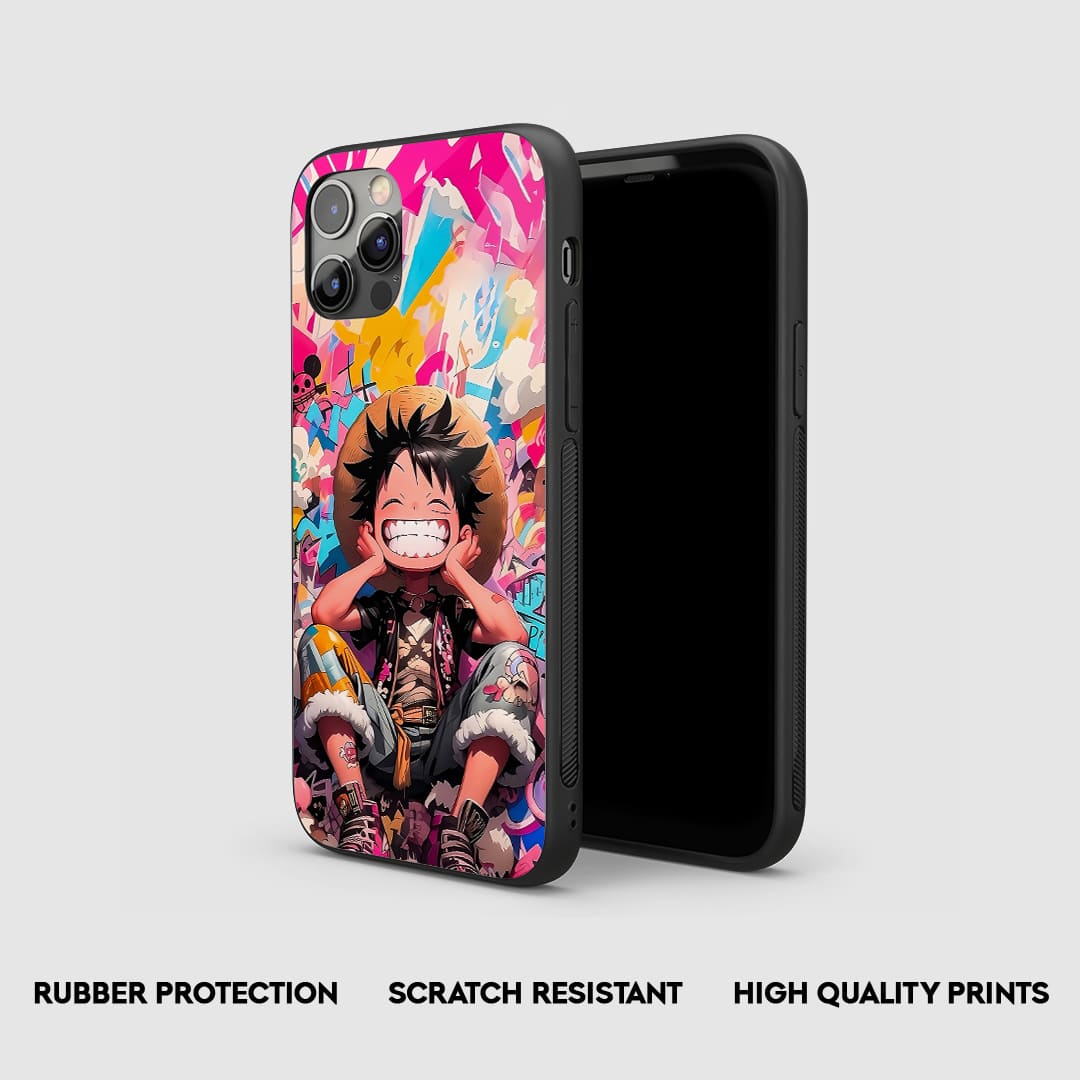 Side view of Monkey D. Luffy Fan Art Silicone Armored Phone Cover with snug cutouts.