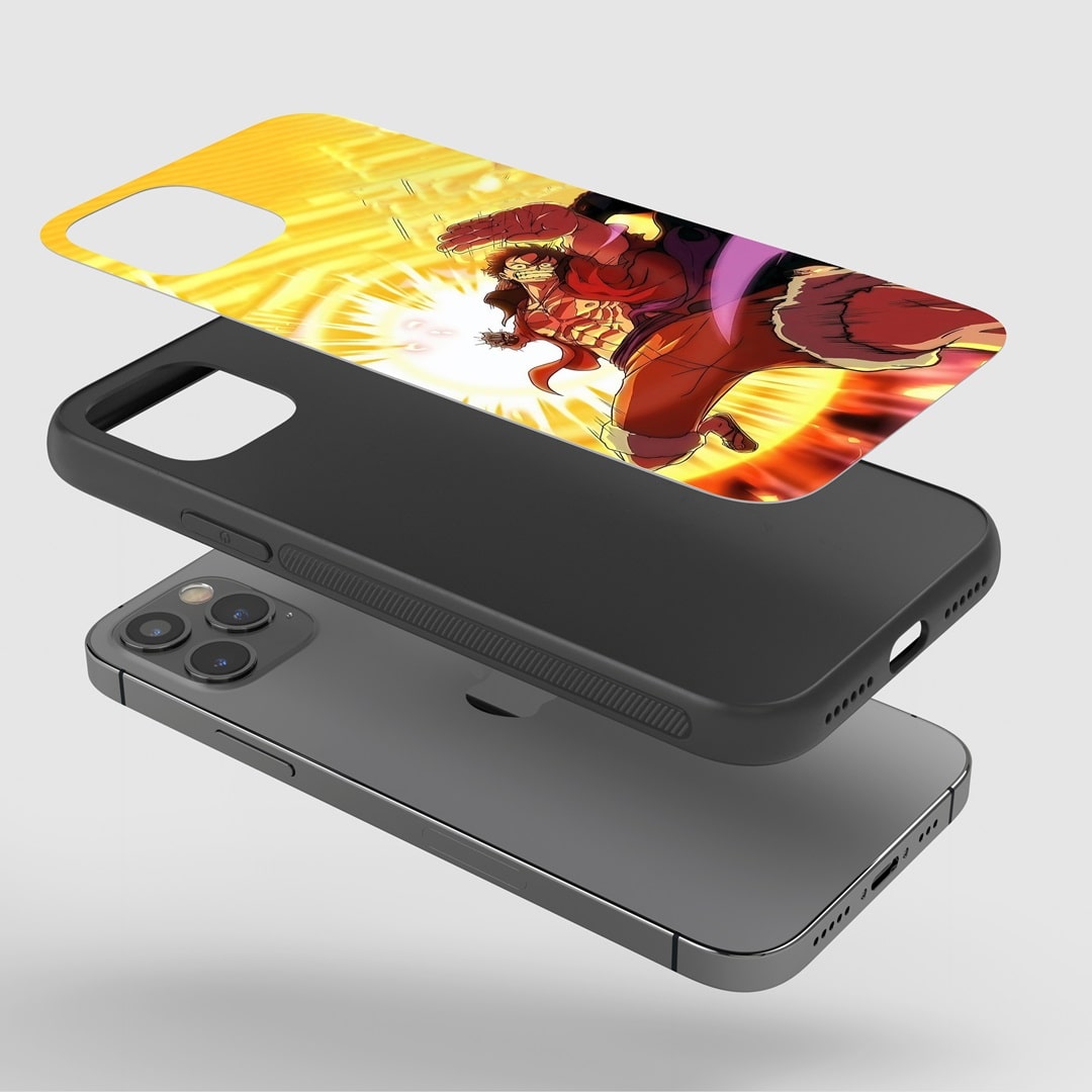 Monkey D Haki Phone Case installed on a smartphone, highlighting accessibility to all buttons and ports.