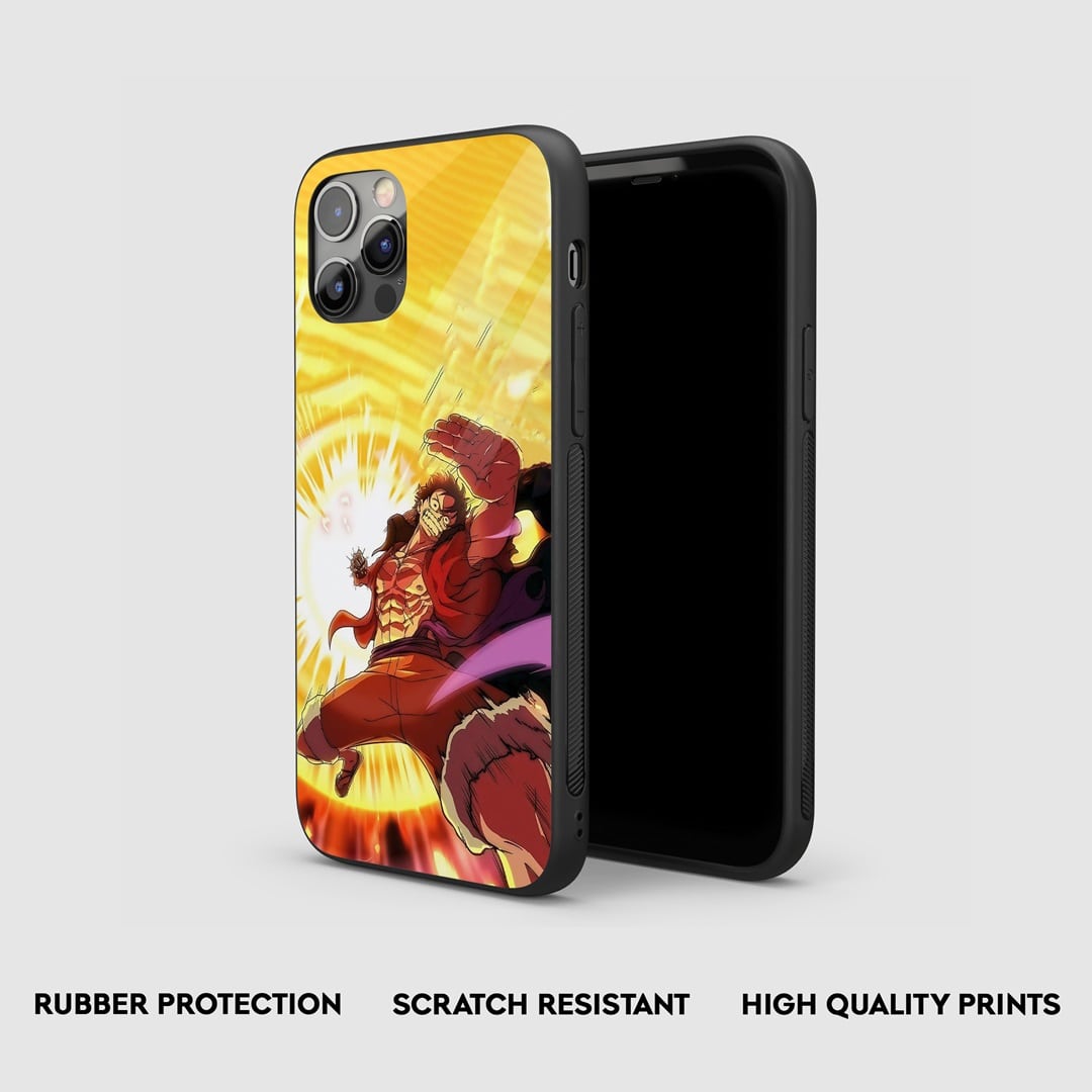 Side view of the Monkey D Haki Armored Phone Case, showcasing its thick, protective silicone.