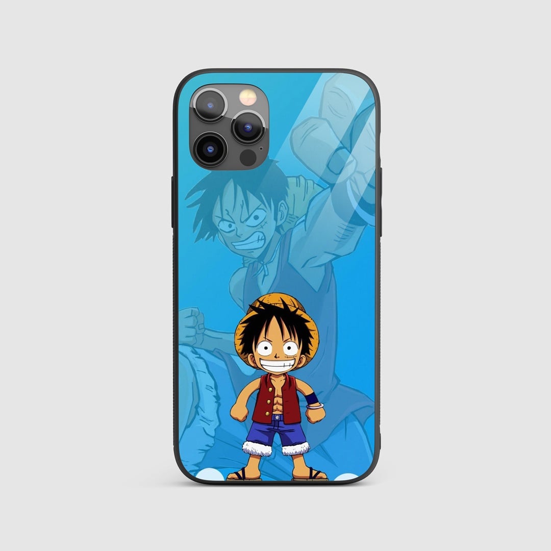 Monkey D Luffy Young Silicone Armored Phone Case featuring Luffy as a young aspiring pirate.