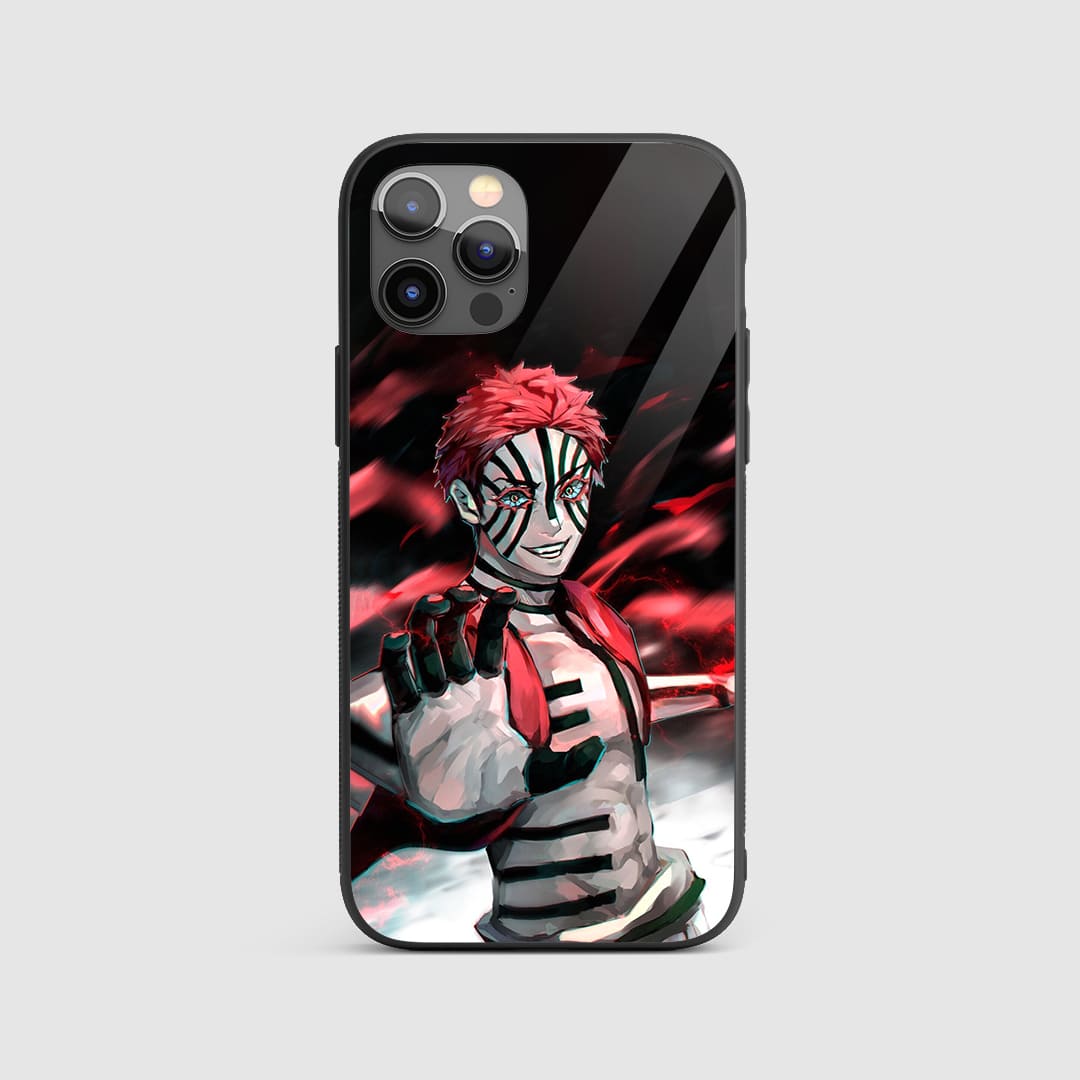 Muzan Graphic Silicone Armored Phone Case featuring intense artwork of Muzan Kibutsuji.