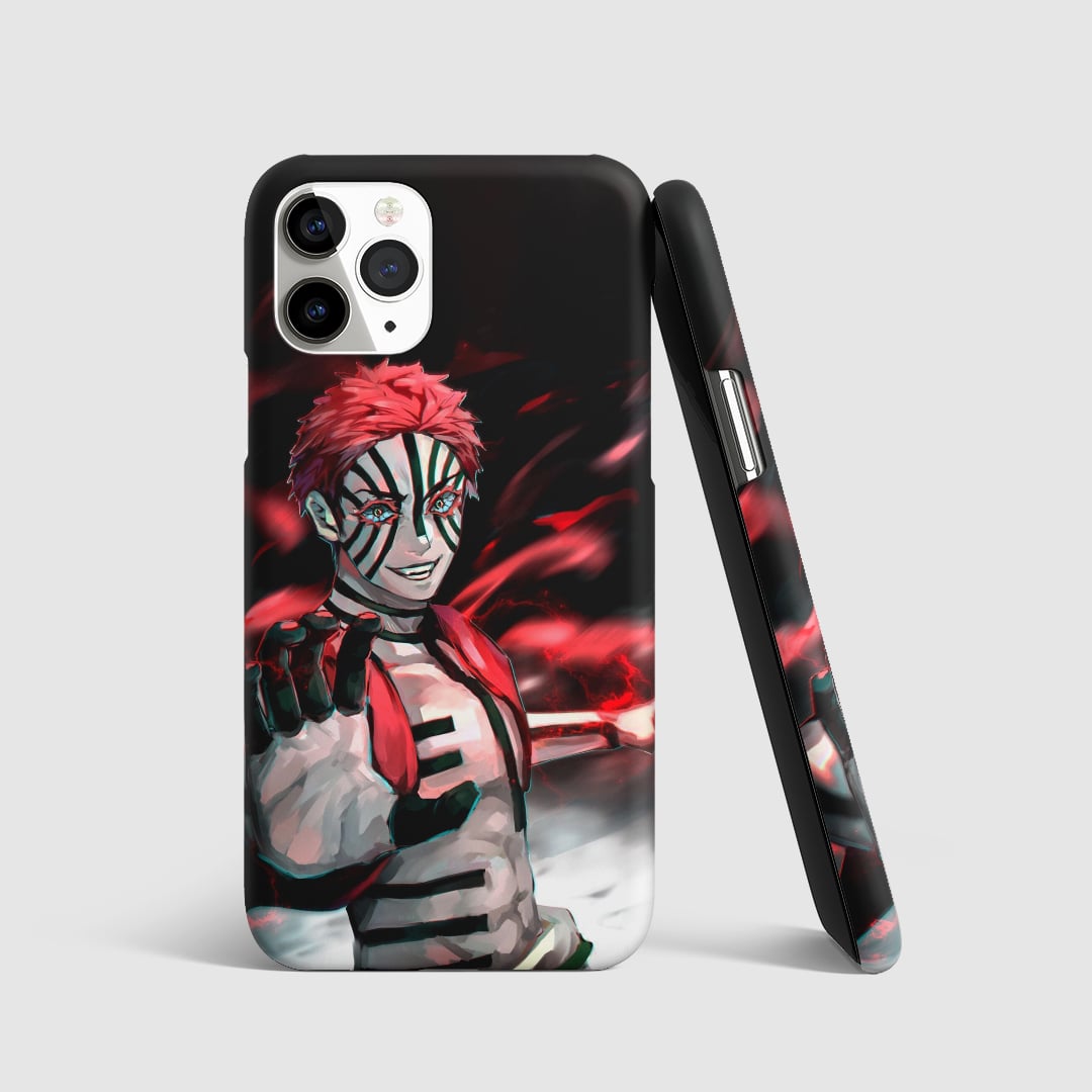 Detailed artwork of Muzan Kibutsuji on phone cover.