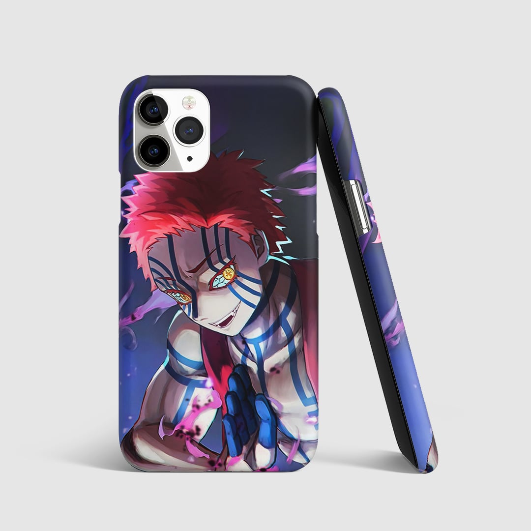 Striking artwork of Muzan Kibutsuji on phone cover.