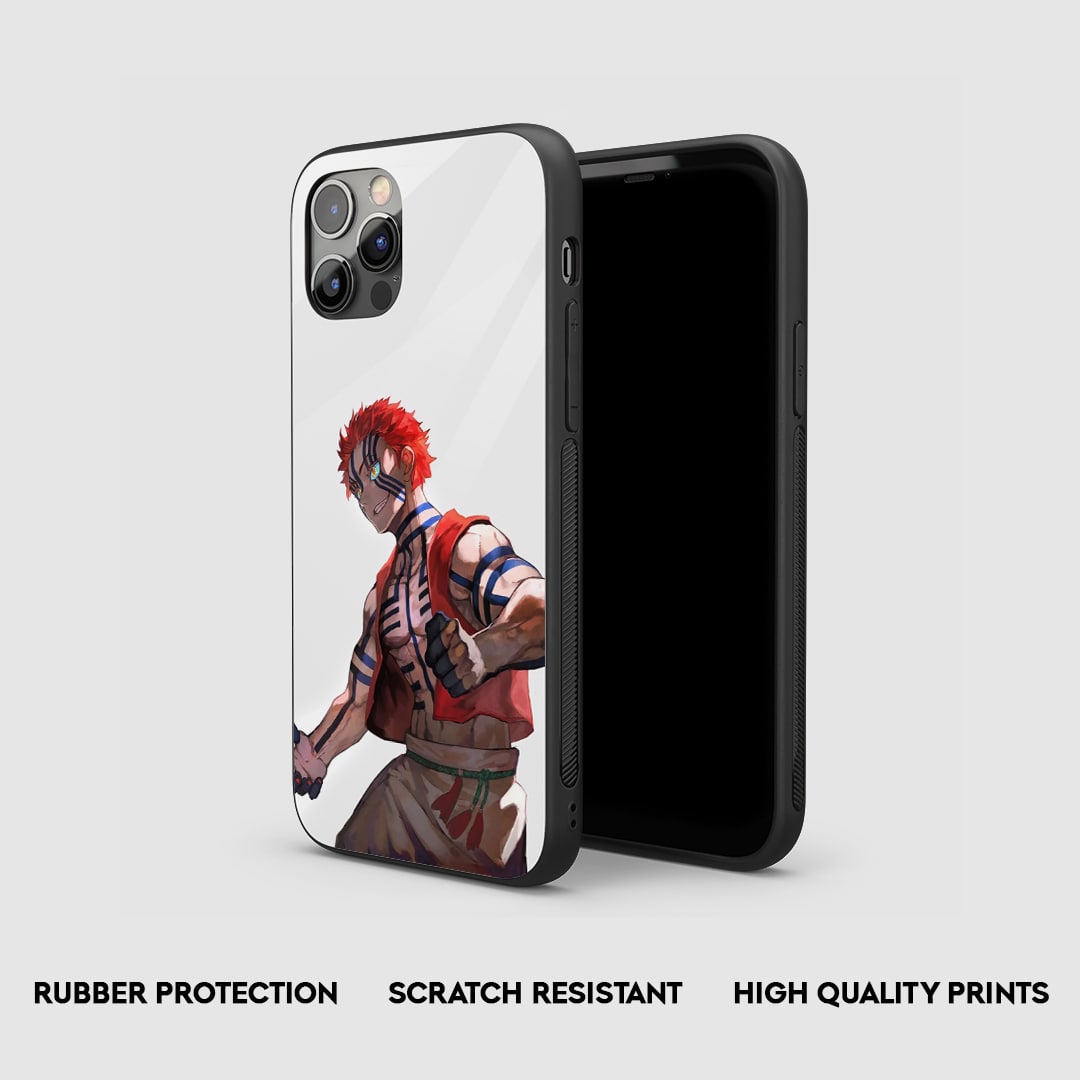 Side view of the Muzan White Armored Phone Case, highlighting its thick, protective silicone material.