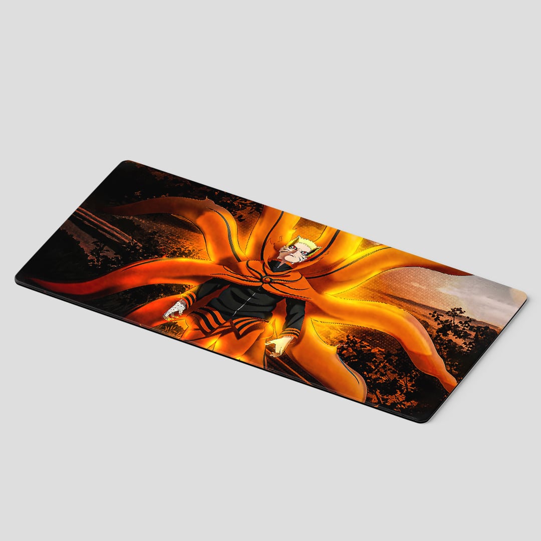 Naruto-themed Baryon Mode desk mat for anime lovers