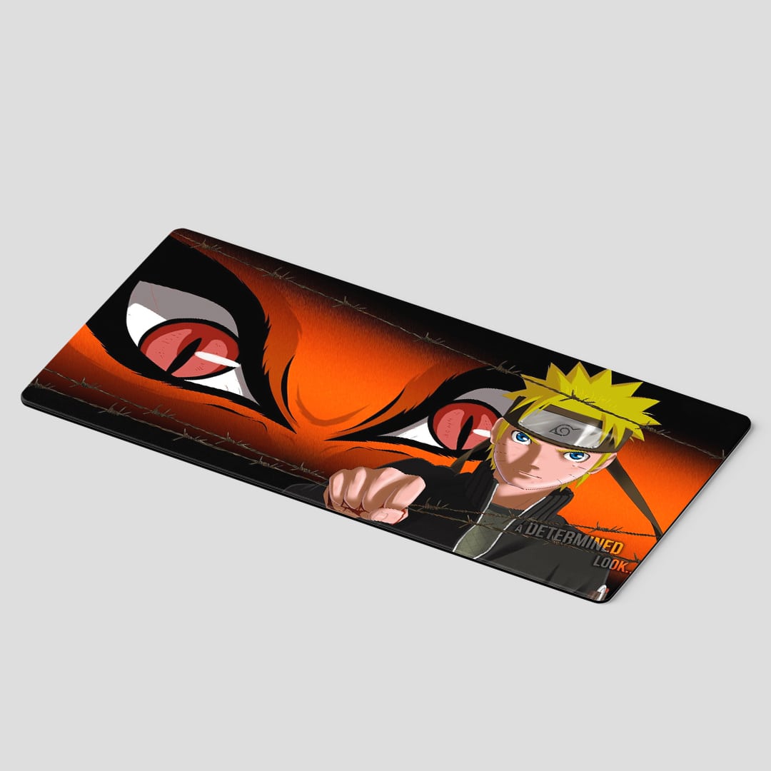 Bold Naruto Fox Eye desk mat for anime enthusiasts