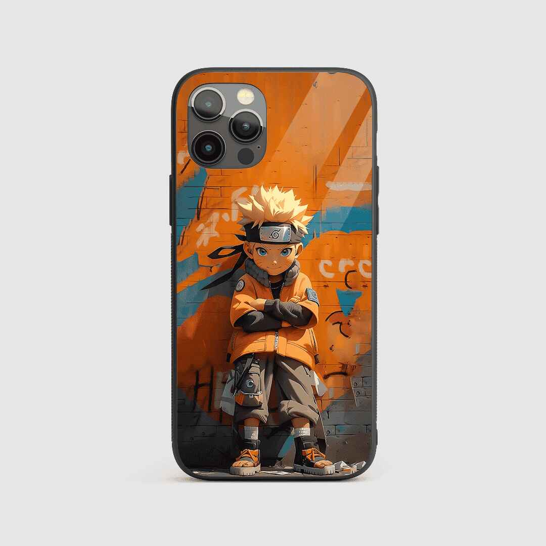 Naruto Graffiti Silicone Armored Phone Cover front view with bold street-art design.
