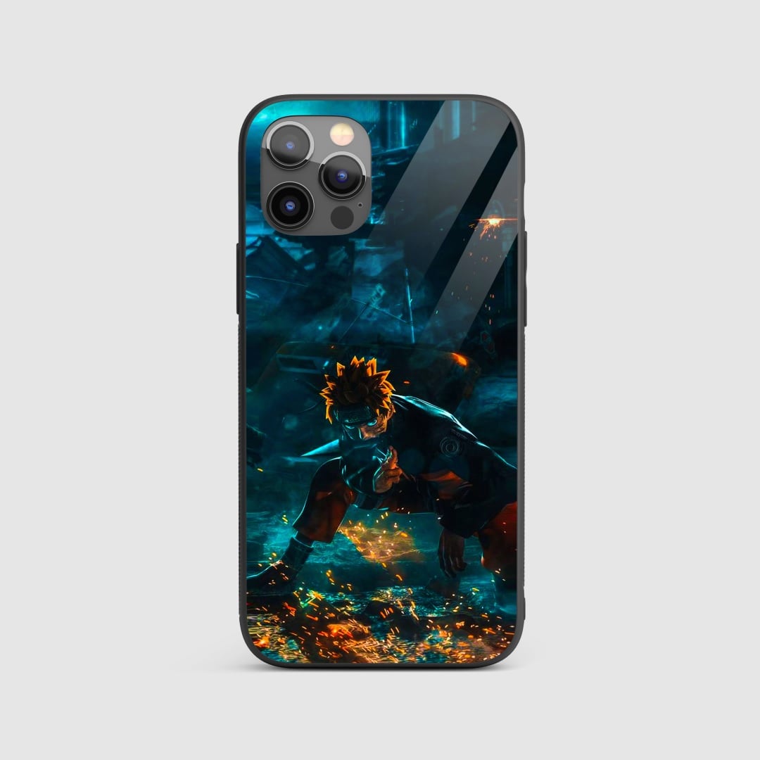 Naruto Jutsu Silicone Armored Phone Case displaying Naruto performing various jutsus.