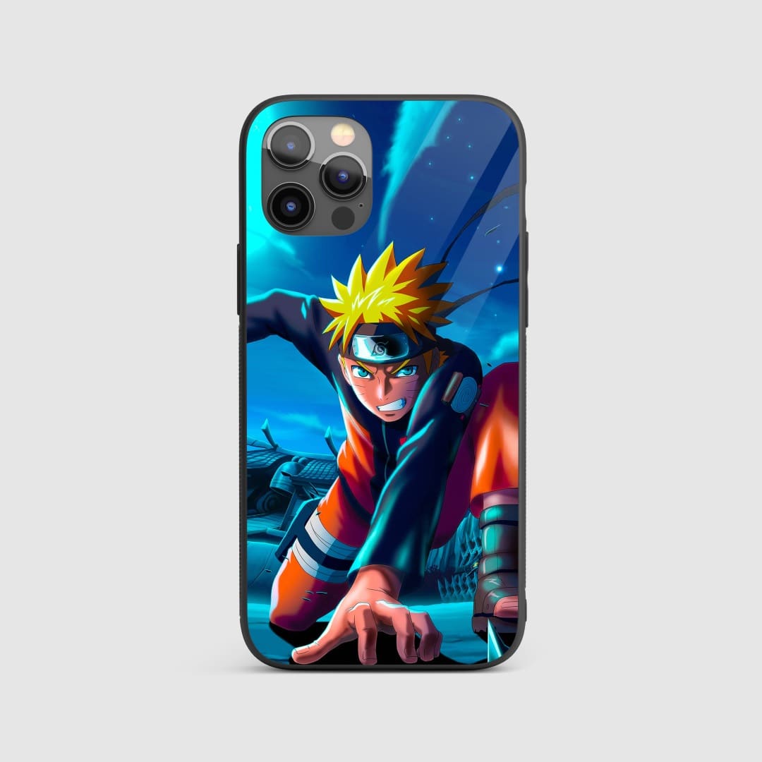 Naruto Ninjutsu Silicone Armored Phone Case featuring Naruto performing ninjutsu.
