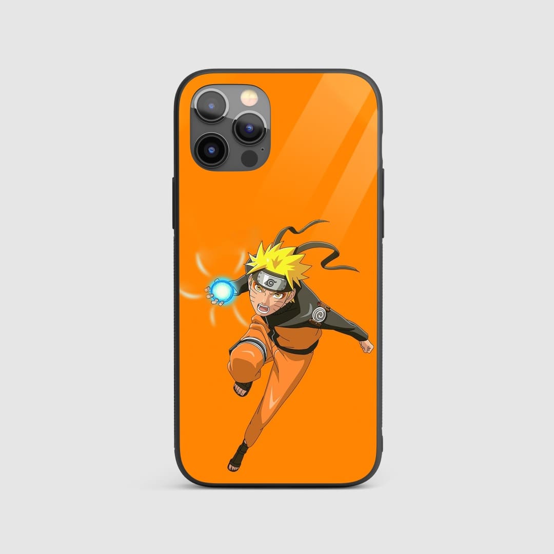 Naruto Rasengan Silicone Armored Phone Case depicting Naruto executing the Rasengan technique.