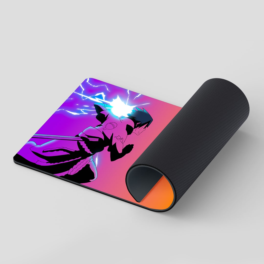 Smooth Naruto Sasuke Power themed desk mat