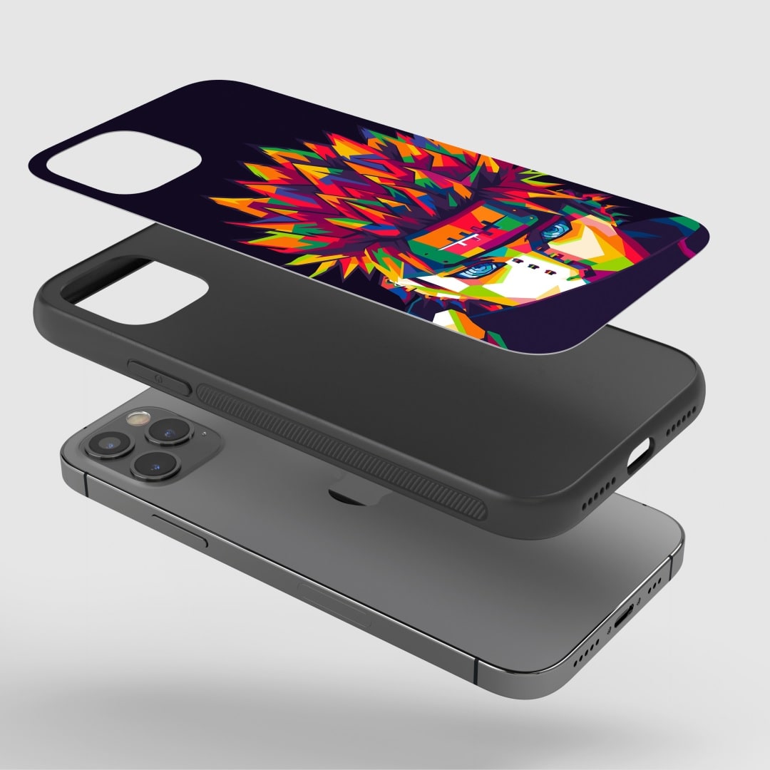 Naruto Colored Phone Case fitted on a smartphone, showing compatibility and ease of use.