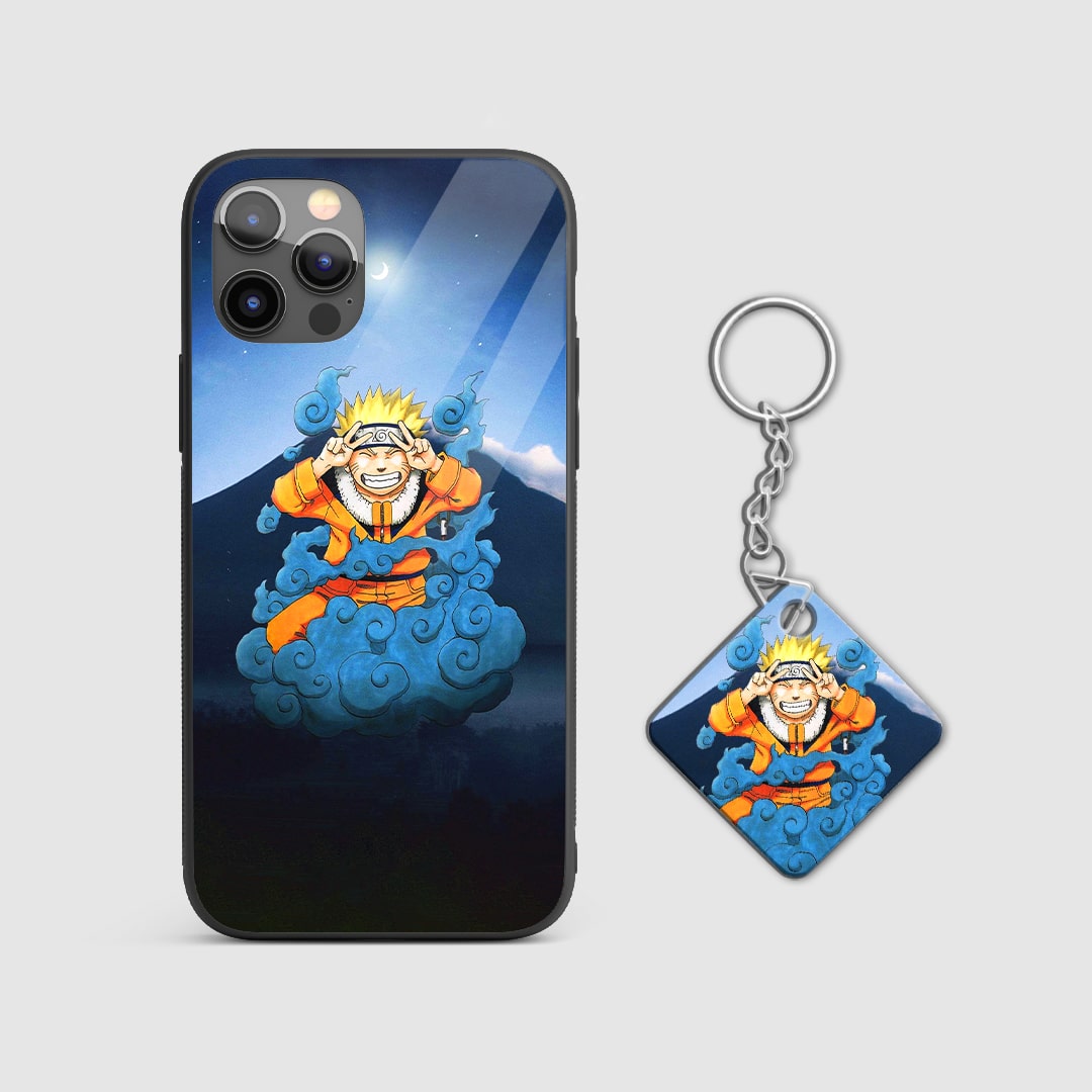 Back design of Naruto Cloud armored phone case with Keychain